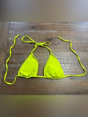 Women’s Neon Yellow Triangle Bikini Top - Unbranded